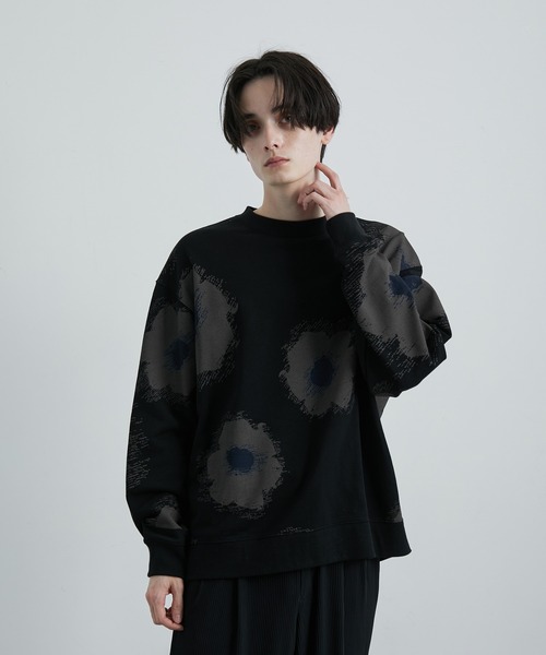 JUNRED（ジュンレッド）の「インクフラワーBIGスウェット（スウェット・メンズ・ブラック/チャコールグレー・S/M/L）」の13枚目の写真