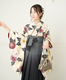 utatane | ジュニア袴セット ニコアンティーク　矢絣とえんじ菊(着物)