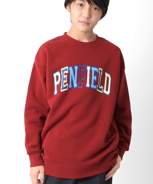 GLAZOS（グラソス）の「【Penfield】裏起毛・カラフルロゴプリントトレーナー（スウェット・キッズ・チャコールグレー/レッド/オートミール/ネイビー・140cm/150cm/160cm/170cm）」の4枚目の写真