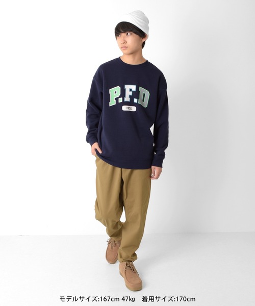 GLAZOS（グラソス）の「【Penfield】裏起毛・カラフルロゴプリントトレーナー（スウェット・キッズ・チャコールグレー/レッド/オートミール/ネイビー・140cm/150cm/160cm/170cm）」の18枚目の写真