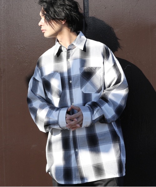 ８(eight)（エイト）の「オンブレチェックシャツ（シャツ/ブラウス・メンズ・ホワイト/ブラウン/チャコール/ブルー/ホワイト系その他・X-LARGE/LARGE/MEDIUM）」の3枚目の写真