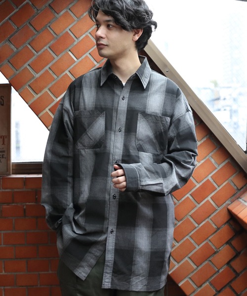 ８(eight)（エイト）の「オンブレチェックシャツ（シャツ/ブラウス・メンズ・ホワイト/ブラウン/チャコール/ブルー/ホワイト系その他・X-LARGE/LARGE/MEDIUM）」の4枚目の写真