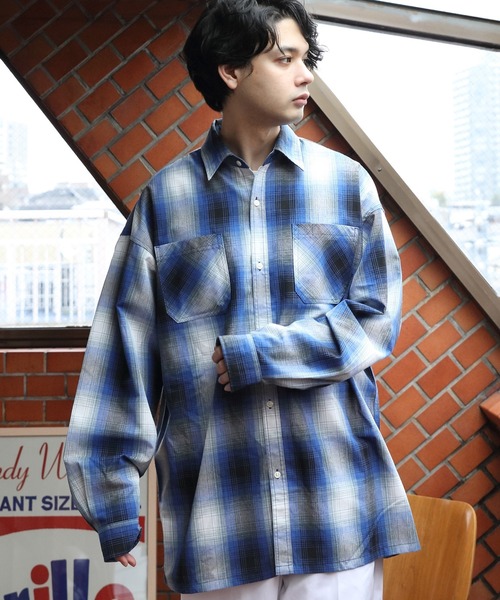 ８(eight)（エイト）の「オンブレチェックシャツ（シャツ/ブラウス・メンズ・ホワイト/ブラウン/チャコール/ブルー/ホワイト系その他・X-LARGE/LARGE/MEDIUM）」の16枚目の写真