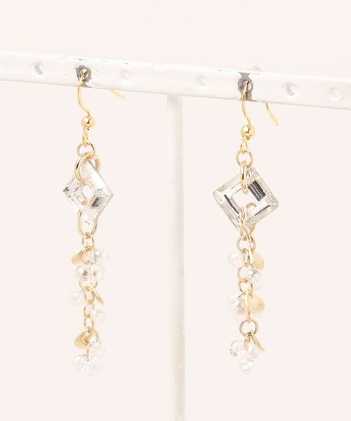 tone(トーン)の「【PetitBonheur* accessories】square(ピアス(両耳用)・レディース・グリーン/ブラウン/グレー/その他・FREE)」の1枚目の写真