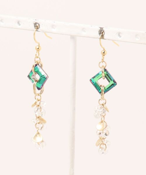 tone(トーン)の「【PetitBonheur* accessories】square(ピアス(両耳用)・レディース・グリーン/ブラウン/グレー/その他・FREE)」の3枚目の写真