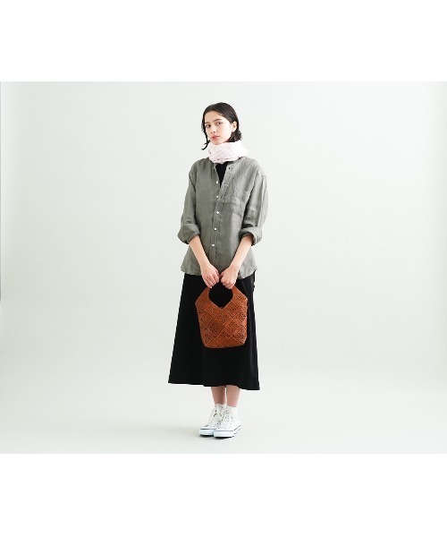 genten（ゲンテン）の「サステナブルカットワーク トートバッグ（中）（トートバッグ・レディース・ブラック/ダークブラウン/ブラウン・FREE）」の14枚目の写真
