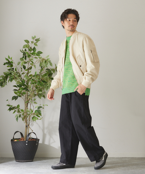 417 EDIFICE（フォーワンセブンエディフィス）の「ナイロン MA-1 ジャケット（MA-1・メンズ・ブラック/カーキ/イエロー/アイボリー・MEDIUM/LARGE）」の9枚目の写真