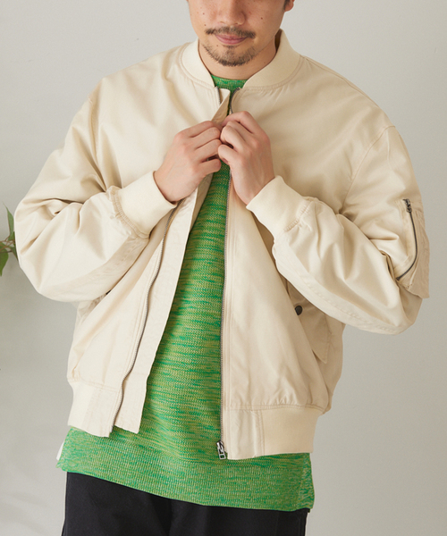 417 EDIFICE（フォーワンセブンエディフィス）の「ナイロン MA-1 ジャケット（MA-1・メンズ・ブラック/カーキ/イエロー/アイボリー・MEDIUM/LARGE）」の12枚目の写真