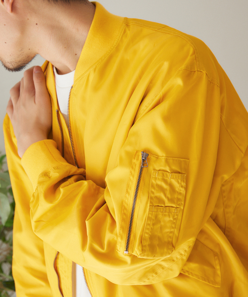 417 EDIFICE（フォーワンセブンエディフィス）の「ナイロン MA-1 ジャケット（MA-1・メンズ・ブラック/カーキ/イエロー/アイボリー・MEDIUM/LARGE）」の19枚目の写真