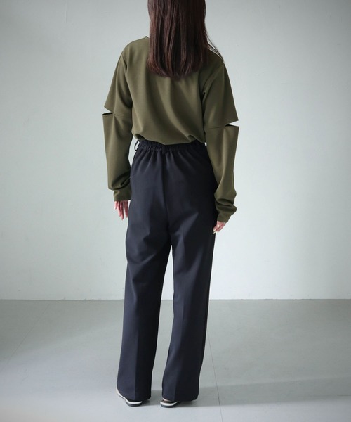 cheriella(シェリエラ)の「【cheriella】WEB限定ジョーゼットカットアウトロンT(Tシャツ/カットソー・レディース・オフホワイト/ブルー/ブラック/カーキ・M)」の16枚目の写真