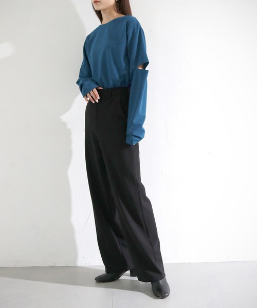 cheriella(シェリエラ)の「【cheriella】WEB限定ジョーゼットカットアウトロンT(Tシャツ/カットソー・レディース・オフホワイト/ブルー/ブラック/カーキ・M)」の20枚目の写真