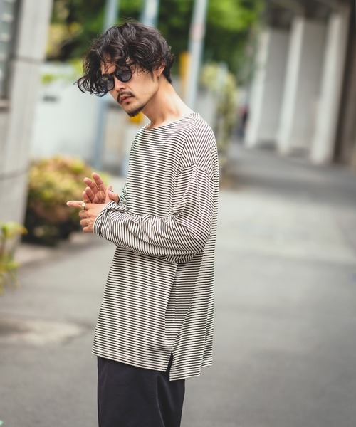 セール】【improves】ボーダー ボートネック 長袖 バスクシャツ（T