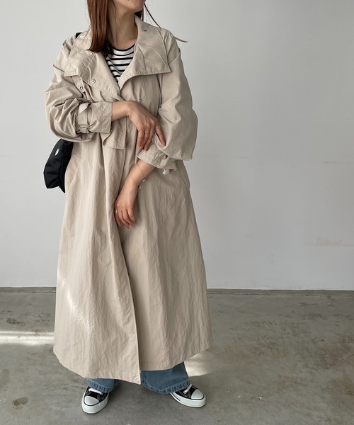 セール】スタンドカラーナイロントレンチコート（トレンチコート