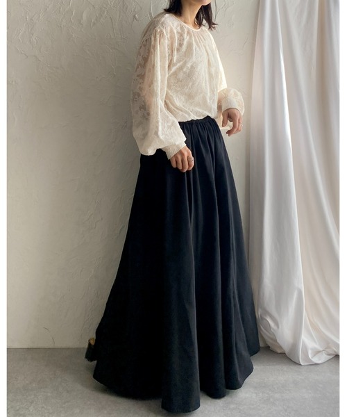 She's Closet(シーズクローゼット)の「タフタAラインボリュームフレアロングスカート(スカート・レディース・ブルー/ブラック/オリーブ/アイボリー/マスタード/テラコッタ・FREE)」の8枚目の写真