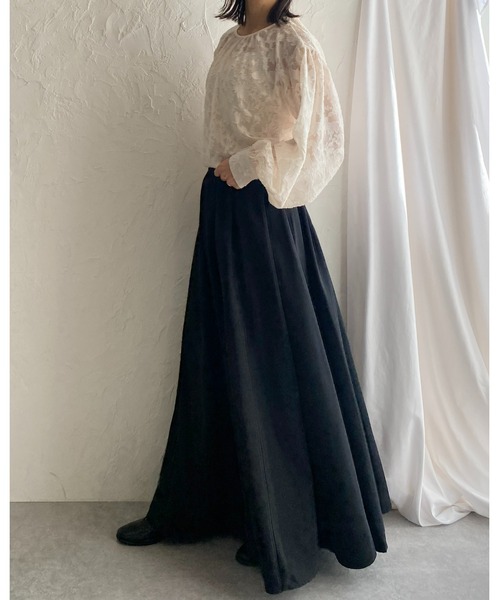 She's Closet(シーズクローゼット)の「タフタAラインボリュームフレアロングスカート(スカート・レディース・ブルー/ブラック/オリーブ/アイボリー/マスタード/テラコッタ・FREE)」の9枚目の写真
