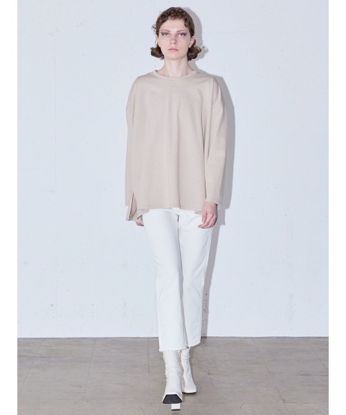 MIDIUMISOLID（ミディウミソリッド）の「MIDIUMISOLID ワイドロングプルオーバー（Tシャツ/カットソー・レディース・ホワイト系その他2/ブラック/ベージュ・FREE/M）」の18枚目の写真