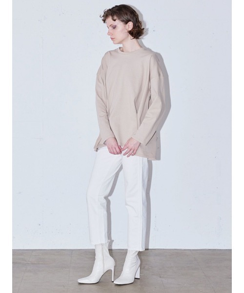 MIDIUMISOLID（ミディウミソリッド）の「MIDIUMISOLID ワイドロングプルオーバー（Tシャツ/カットソー・レディース・ホワイト系その他2/ブラック/ベージュ・FREE/M）」の12枚目の写真