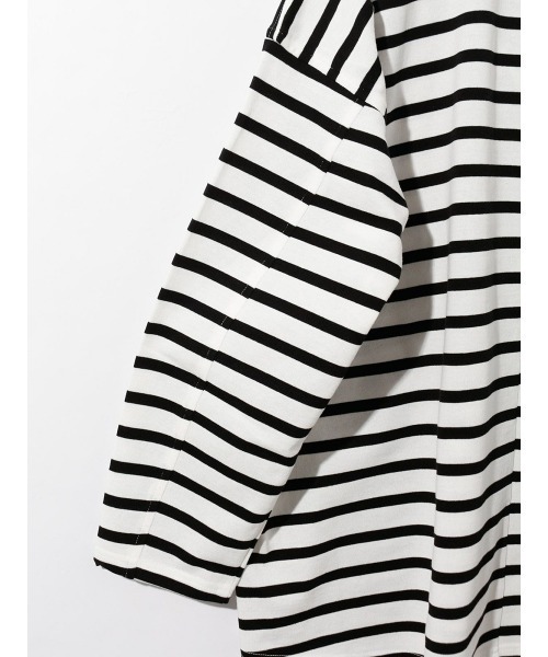 MIDIUMISOLID（ミディウミソリッド）の「MIDIUMISOLID ワイドロングプルオーバー（Tシャツ/カットソー・レディース・ホワイト系その他2/ブラック/ベージュ・FREE/M）」の5枚目の写真