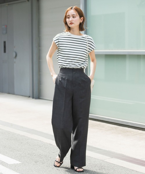 SENSE OF PLACE by URBAN RESEARCH（センスオブプレイスバイアーバンリサーチ）の「リネンライクハイウエストワイドパンツ（その他パンツ・レディース・オレンジ/ブラック/ライトベージュ/チャコールグレー/ライトブルー・X-SMALL/SMALL/MEDIUM/LARGE/TALL）」の8枚目の写真