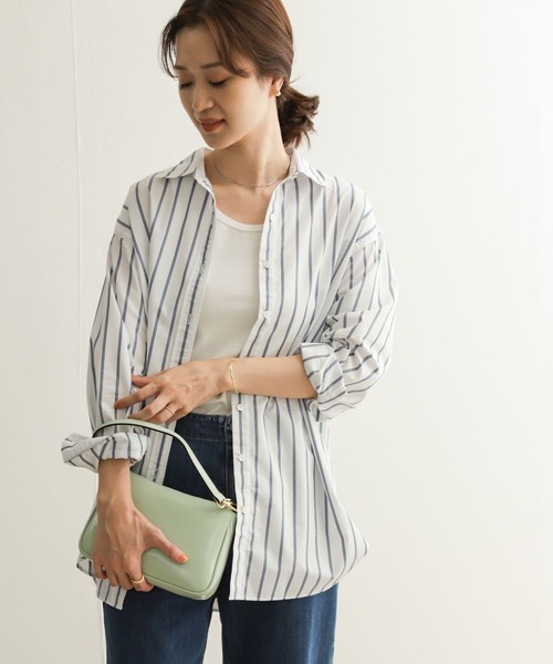 URBAN RESEARCH DOORS（アーバンリサーチドアーズ）の「C/RENUレギュラーカラーシャツ（Tシャツ/カットソー・レディース・オフホワイト/ブルー/ブルー系その他・MEDIUM）」の6枚目の写真