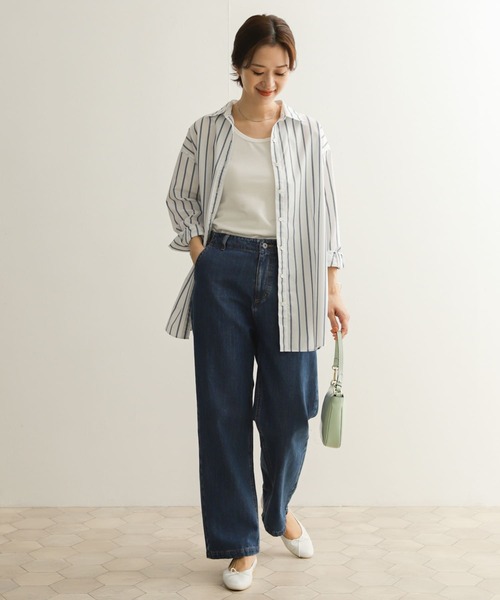 URBAN RESEARCH DOORS（アーバンリサーチドアーズ）の「C/RENUレギュラーカラーシャツ（Tシャツ/カットソー・レディース・オフホワイト/ブルー/ブルー系その他・MEDIUM）」の15枚目の写真