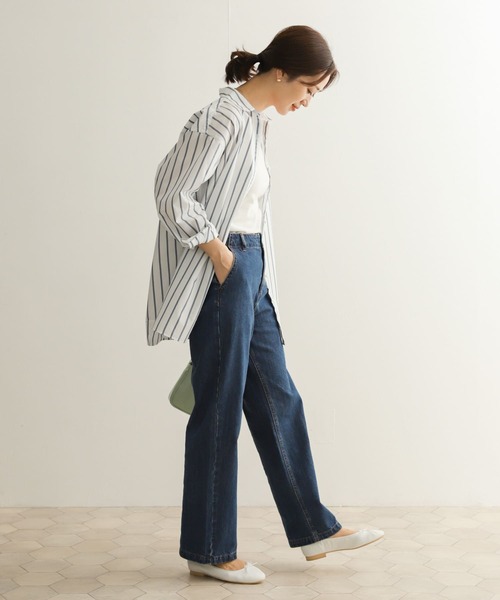 URBAN RESEARCH DOORS（アーバンリサーチドアーズ）の「C/RENUレギュラーカラーシャツ（Tシャツ/カットソー・レディース・オフホワイト/ブルー/ブルー系その他・MEDIUM）」の16枚目の写真