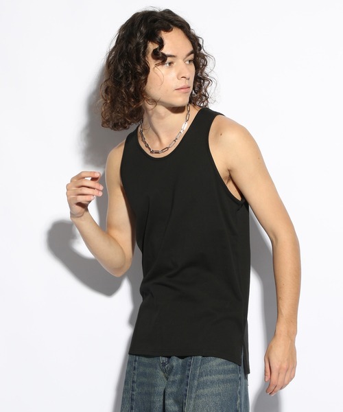 HARE（ハレ）の「ルーズスリットタンクトップ(HARE)（タンクトップ・メンズ・ホワイト/ブラック/ブラック系その他/ホワイト系その他・SMALL/MEDIUM）」の4枚目の写真