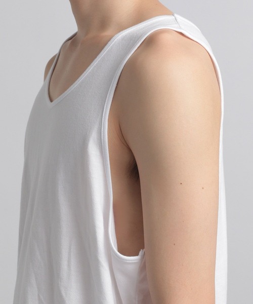 HARE（ハレ）の「ルーズスリットタンクトップ(HARE)（タンクトップ・メンズ・ホワイト/ブラック/ブラック系その他/ホワイト系その他・SMALL/MEDIUM）」の13枚目の写真
