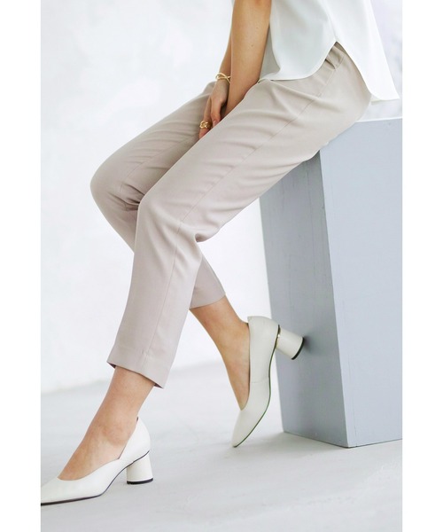 WHITE JOOLA（ホワイトジョーラ）の「【手洗いできる】ライトモククロス・センタープレス入りテーパードパンツ（裏地付き）（その他パンツ・レディース・グレー/ベージュ/ネイビー・61/64/67）」の17枚目の写真