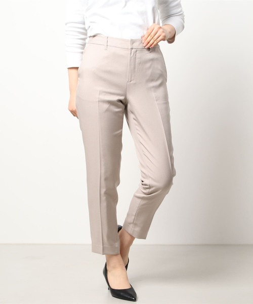 WHITE JOOLA（ホワイトジョーラ）の「【手洗いできる】ライトモククロス・センタープレス入りテーパードパンツ（裏地付き）（その他パンツ・レディース・グレー/ベージュ/ネイビー・61/64/67）」の19枚目の写真