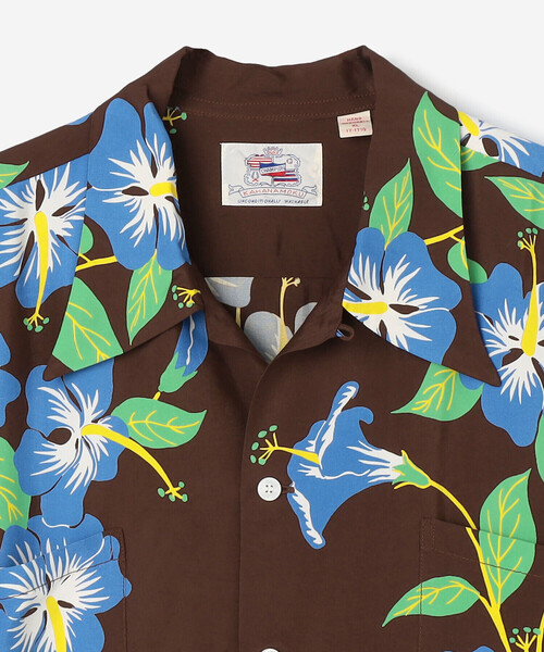 DUKE KAHANAMOKU(デューク カハナモク)の「DUKE KAHANAMOKU | ハワイアンシャツ ハイビスカス MEN(シャツ/ブラウス・メンズ・ブラウン系その他・L/XL)」の3枚目の写真