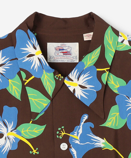 DUKE KAHANAMOKU(デューク カハナモク)の「DUKE KAHANAMOKU | ハワイアンシャツ ハイビスカス MEN(シャツ/ブラウス・メンズ・ブラウン系その他・L/XL)」の4枚目の写真