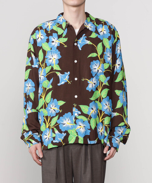 DUKE KAHANAMOKU(デューク カハナモク)の「DUKE KAHANAMOKU | ハワイアンシャツ ハイビスカス MEN(シャツ/ブラウス・メンズ・ブラウン系その他・L/XL)」の8枚目の写真
