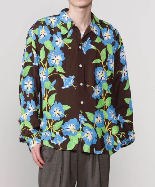 DUKE KAHANAMOKU(デューク カハナモク)の「DUKE KAHANAMOKU | ハワイアンシャツ ハイビスカス MEN(シャツ/ブラウス・メンズ・ブラウン系その他・L/XL)」の1枚目の写真