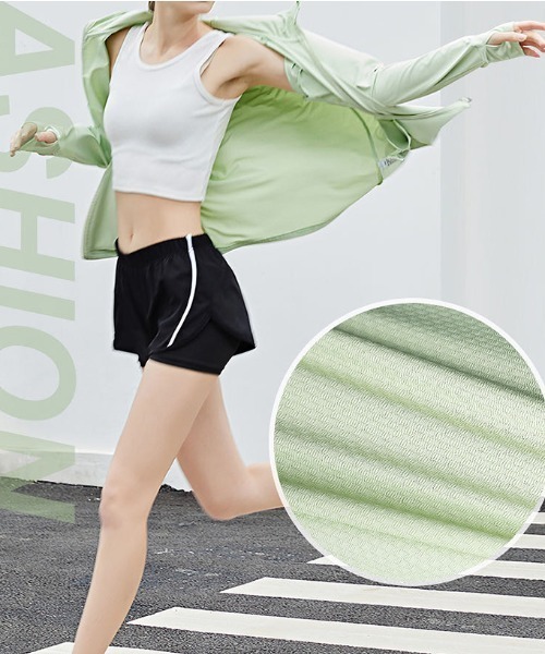 Coo+i（クーイ）の「指穴付き接触冷感uvカットパーカー（パーカー・レディース・ミント/ブルー/ホワイト/ピンク/ラベンダー/グレー・L/XL/M/L）」の16枚目の写真