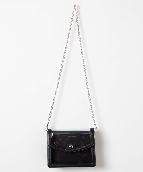 WEGO(ウィゴー)の「WEGO/チェーンクリアミニショルダーバッグ(ショルダーバッグ・レディース・ホワイト/ブラック・FREE)」の9枚目の写真