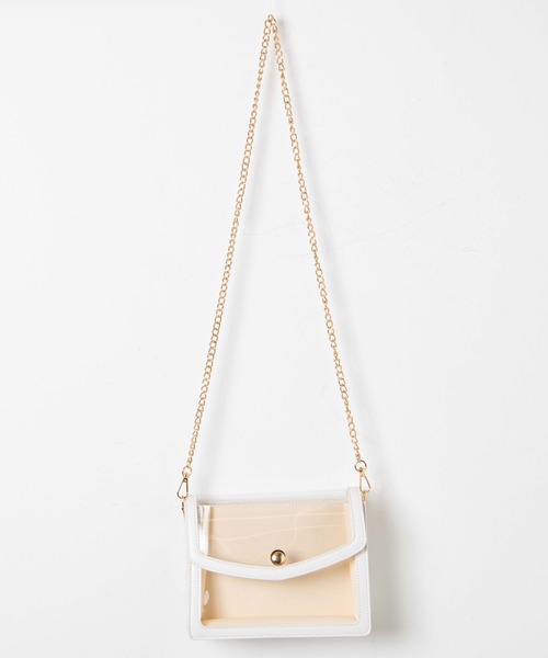 WEGO(ウィゴー)の「WEGO/チェーンクリアミニショルダーバッグ(ショルダーバッグ・レディース・ホワイト/ブラック・FREE)」の7枚目の写真