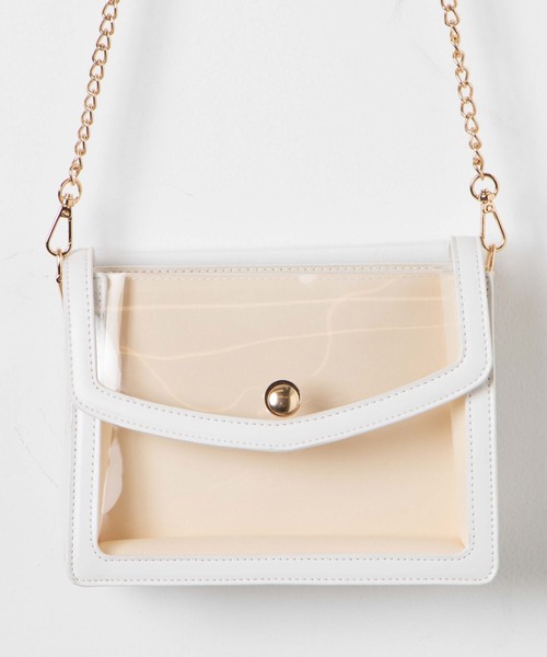 WEGO(ウィゴー)の「WEGO/チェーンクリアミニショルダーバッグ(ショルダーバッグ・レディース・ホワイト/ブラック・FREE)」の8枚目の写真