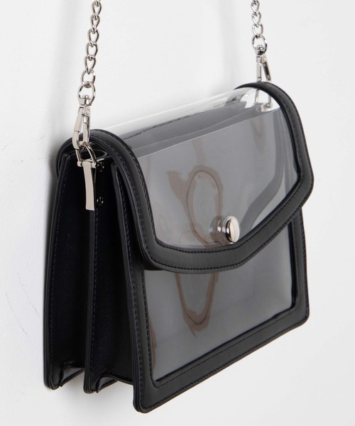 WEGO(ウィゴー)の「WEGO/チェーンクリアミニショルダーバッグ(ショルダーバッグ・レディース・ホワイト/ブラック・FREE)」の11枚目の写真