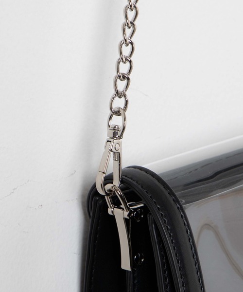 WEGO(ウィゴー)の「WEGO/チェーンクリアミニショルダーバッグ(ショルダーバッグ・レディース・ホワイト/ブラック・FREE)」の12枚目の写真