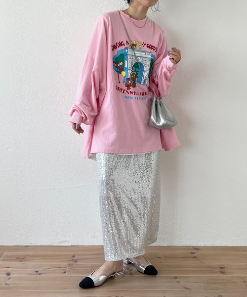 wee9s（ウィークス）の「vintage like bear tee / ヴィンテージライクベアーティー（Tシャツ/カットソー・レディース・アイボリー/ピンク/グレー・FREE）」の14枚目の写真