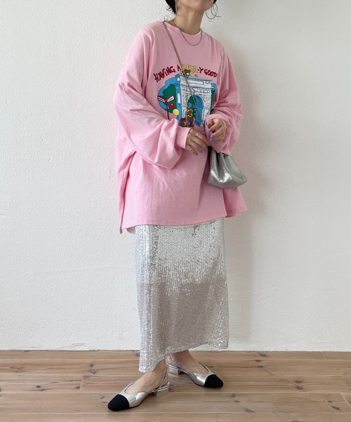 wee9s（ウィークス）の「vintage like bear tee / ヴィンテージライクベアーティー（Tシャツ/カットソー・レディース・アイボリー/ピンク/グレー・FREE）」の15枚目の写真