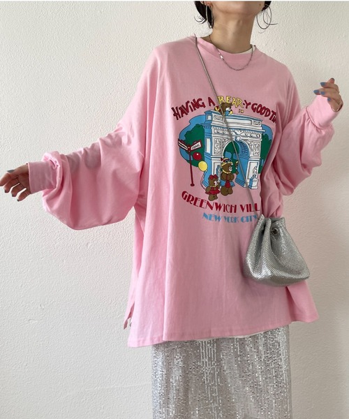 wee9s（ウィークス）の「vintage like bear tee / ヴィンテージライクベアーティー（Tシャツ/カットソー・レディース・アイボリー/ピンク/グレー・FREE）」の20枚目の写真