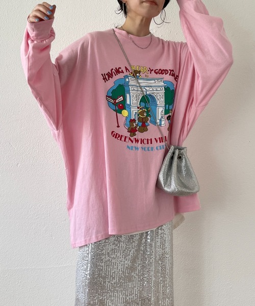 wee9s（ウィークス）の「vintage like bear tee / ヴィンテージライクベアーティー（Tシャツ/カットソー・レディース・アイボリー/ピンク/グレー・FREE）」の21枚目の写真