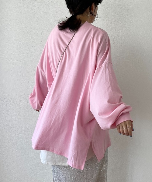 wee9s（ウィークス）の「vintage like bear tee / ヴィンテージライクベアーティー（Tシャツ/カットソー・レディース・アイボリー/ピンク/グレー・FREE）」の8枚目の写真