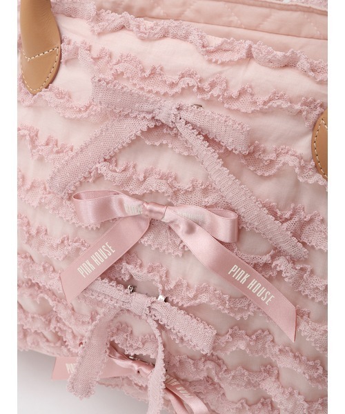 ピンクハウス　ドットチュールレース　2wayバッグ PINK HOUSE（ピンクハウス）の「ドットチュールフリル使いバッグ