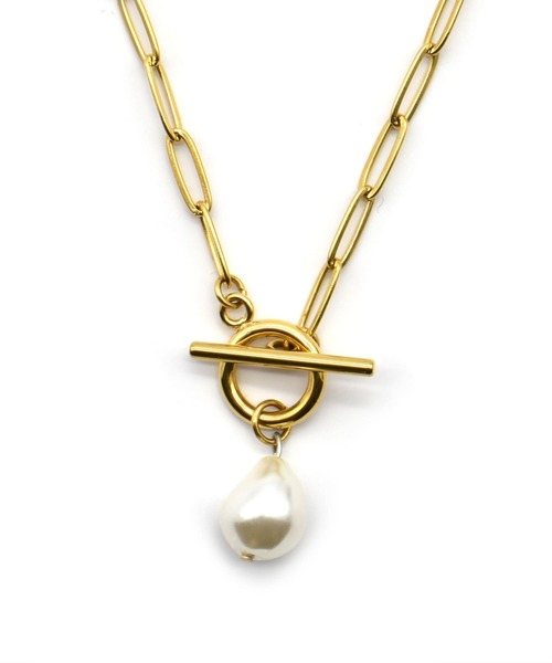 LHME（エルエイチエムイー）の「【WEB限定】”MELLOW”ポイントパールチェーンネックレス/サージカルステンレス（金属アレルギー対応）【LHME / エルエイチエムイー】（ネックレス・レディース・シルバー/ゴールド・46cm）」の9枚目の写真