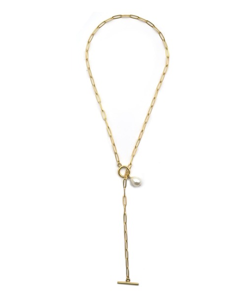 LHME（エルエイチエムイー）の「【WEB限定】”MELLOW”ポイントパールチェーンネックレス/サージカルステンレス（金属アレルギー対応）【LHME / エルエイチエムイー】（ネックレス・レディース・シルバー/ゴールド・46cm）」の5枚目の写真