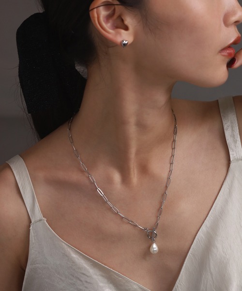 LHME（エルエイチエムイー）の「【WEB限定】”MELLOW”ポイントパールチェーンネックレス/サージカルステンレス（金属アレルギー対応）【LHME / エルエイチエムイー】（ネックレス・レディース・シルバー/ゴールド・46cm）」の20枚目の写真