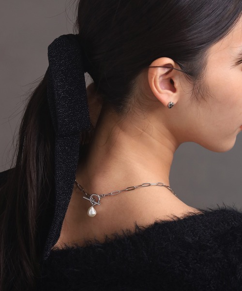 LHME（エルエイチエムイー）の「【WEB限定】”MELLOW”ポイントパールチェーンネックレス/サージカルステンレス（金属アレルギー対応）【LHME / エルエイチエムイー】（ネックレス・レディース・シルバー/ゴールド・46cm）」の22枚目の写真